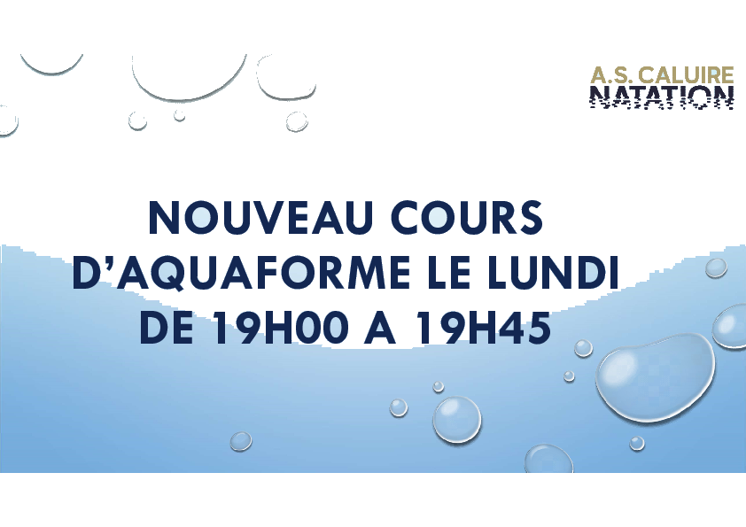 Nouveau cours Aquaforme !