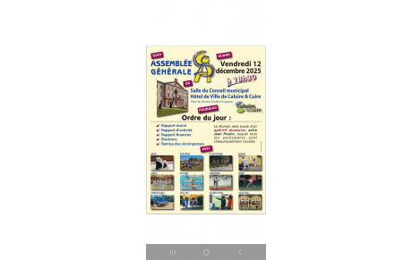 ASSEMBLEE GENERALE DE ASC 12/12/2025 A 18H30